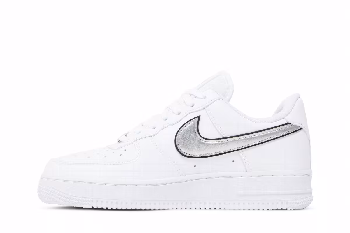 Nike Women's Air Force 1 White Metallic Silver, view 4