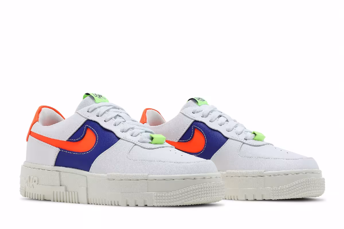 Nike Women's Air Force 1 Pixel White Concord Crimson, view 9