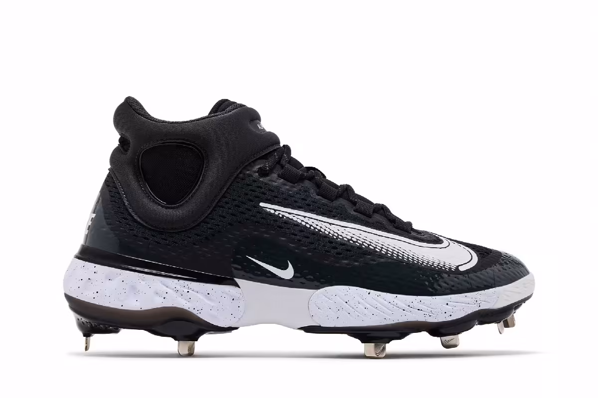 Nike Alpha Huarache Elite 4 Mid Black Dark Smoke Grey, view 2
