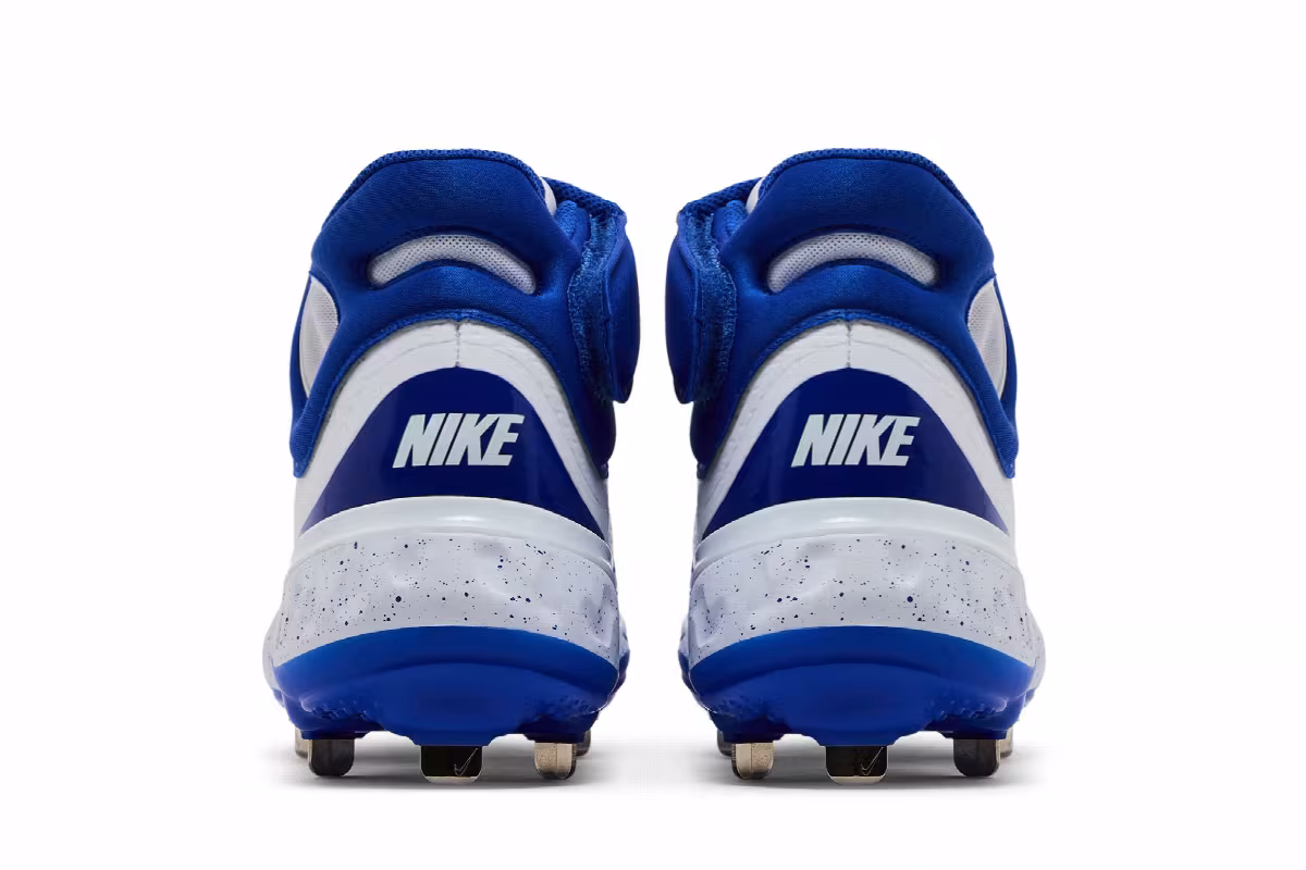 Nike Alpha Huarache Elite 4 Mid White Hyper Royal, view 7
