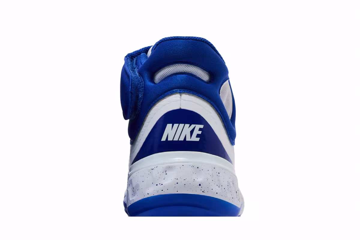 Nike Alpha Huarache Elite 4 Mid White Hyper Royal, view 8