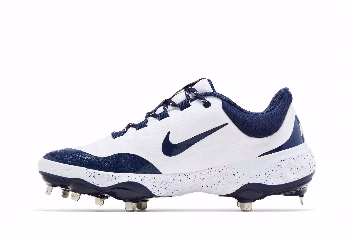 Nike Alpha Huarache Elite 4 Low White Midnight Navy, view 4
