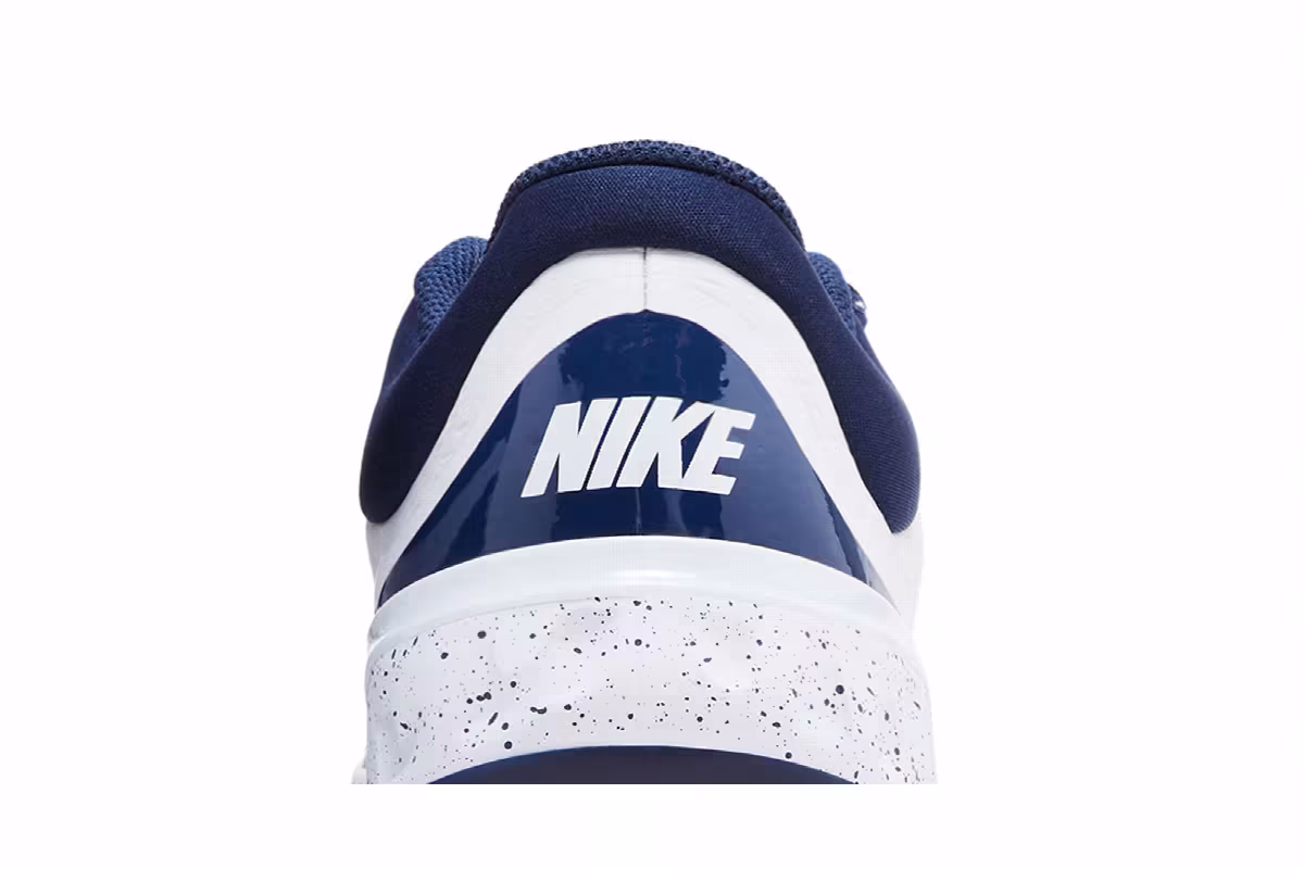 Nike Alpha Huarache Elite 4 Low White Midnight Navy, view 8