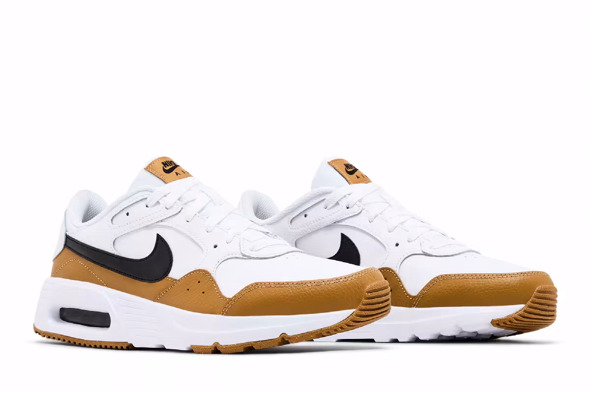Nike Air Max SC Leather White Wheat Black, view 9