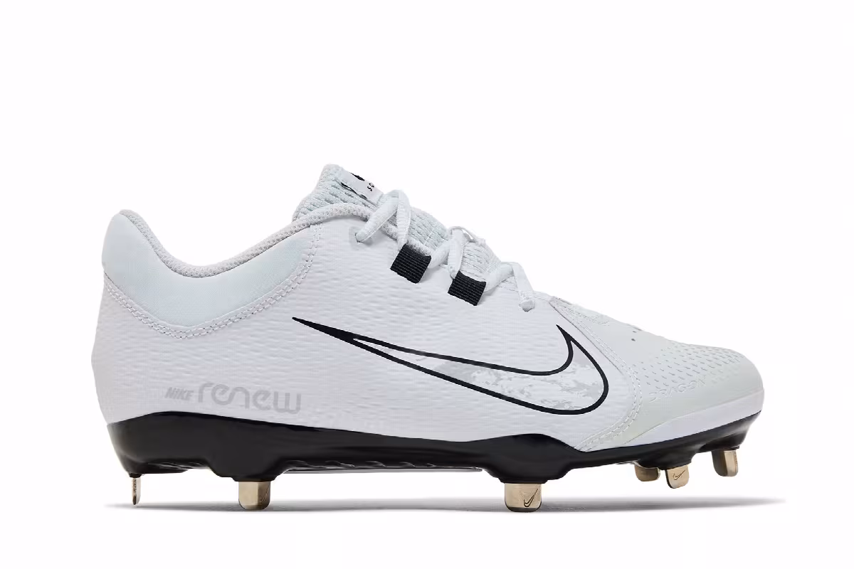 Nike Women's Hyperdiamond 4 Pro White Black Wolf Grey, view 2