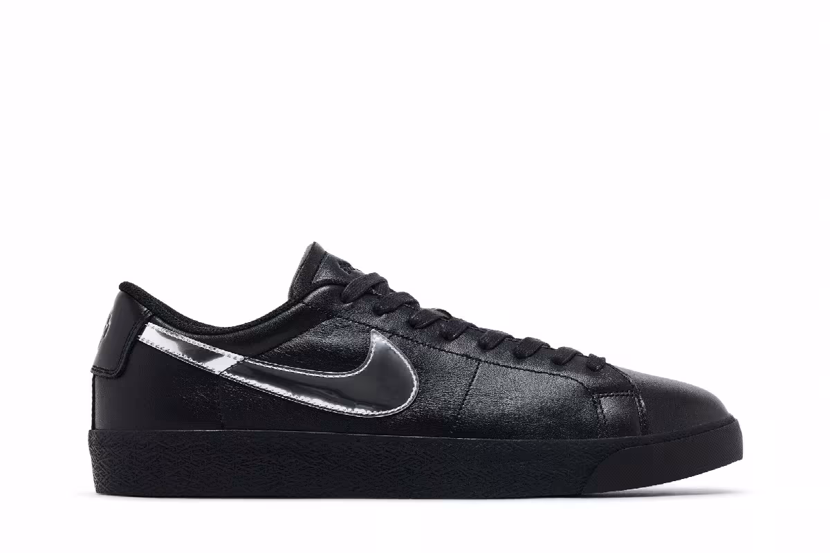 Dancer Skateboards x Nike Zoom Blazer Low SB Black Metallic Silver, view 2