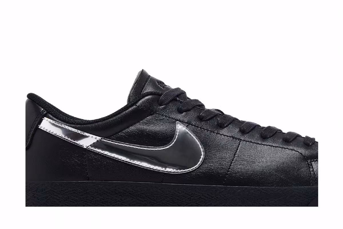 Dancer Skateboards x Nike Zoom Blazer Low SB Black Metallic Silver, view 3