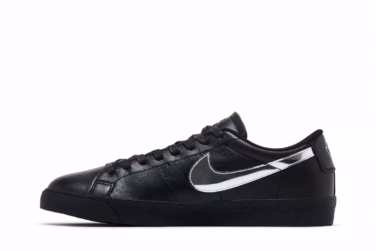 Dancer Skateboards x Nike Zoom Blazer Low SB Black Metallic Silver, view 4