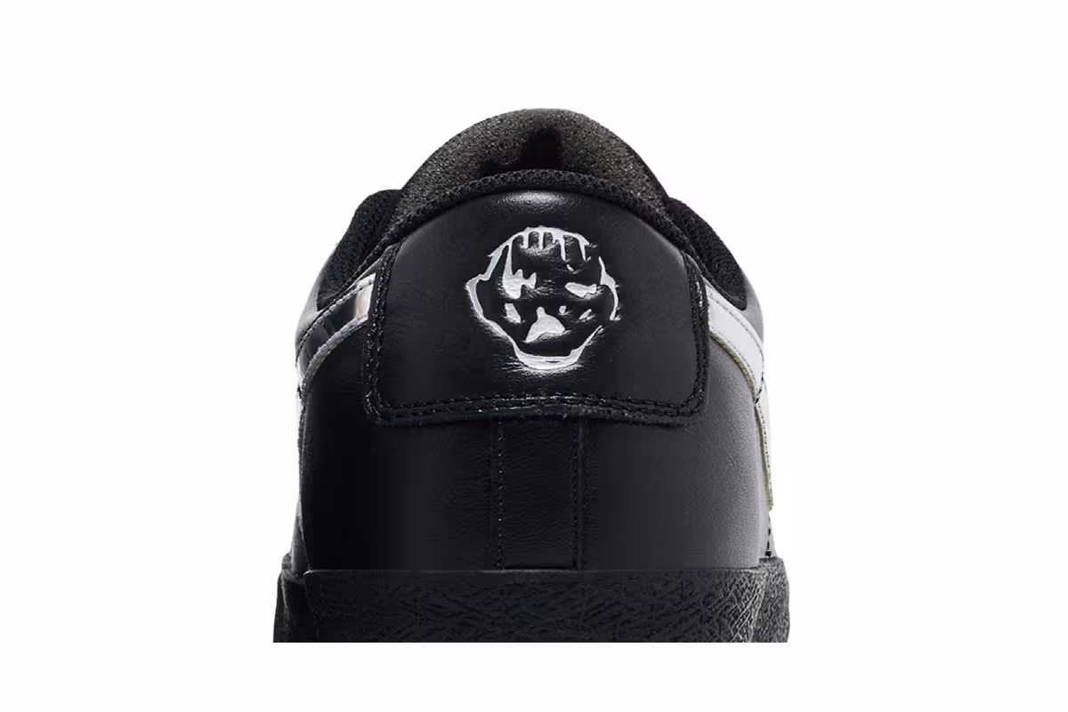 Dancer Skateboards x Nike Zoom Blazer Low SB Black Metallic Silver, view 8