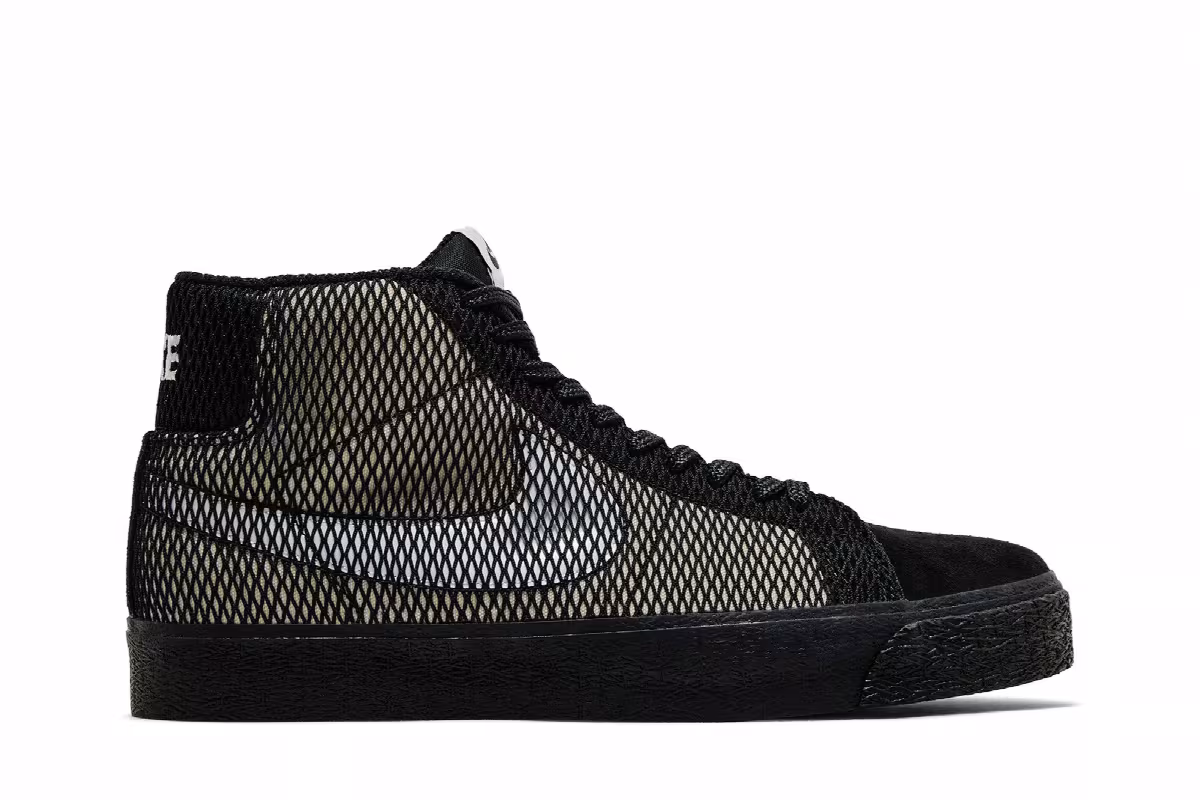 Nike Zoom Blazer Mid Premium SB Black Netting, view 2