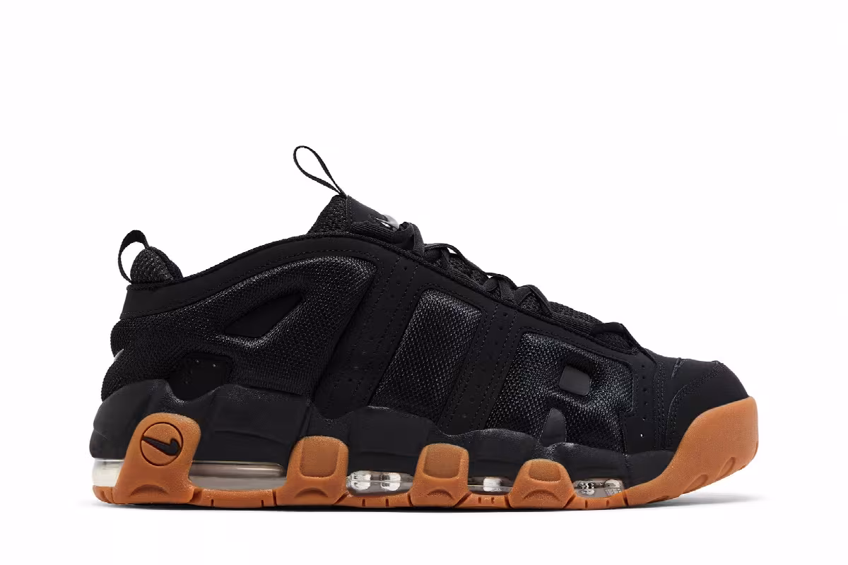 Nike Air More Uptempo Low Black Gum, view 2