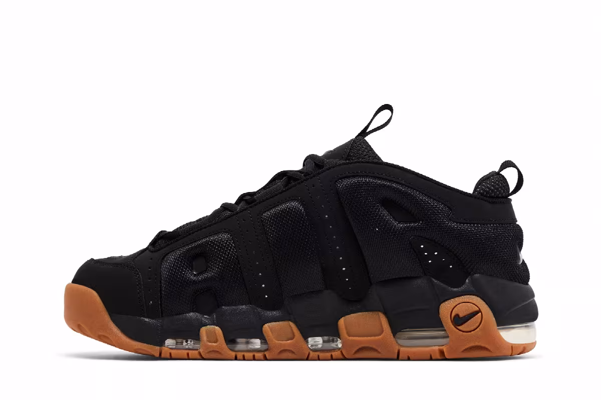 Nike Air More Uptempo Low Black Gum, view 4