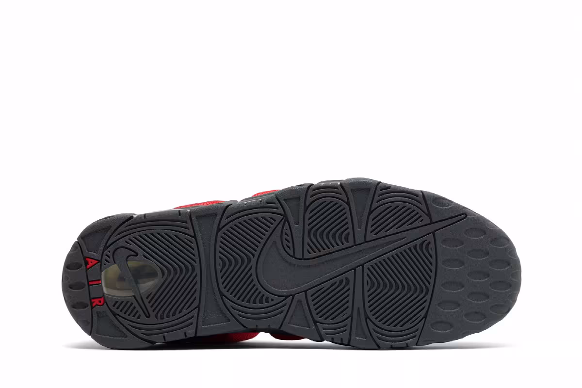 Nike Air More Uptempo Low Dark Grey Light Crimson, view 5