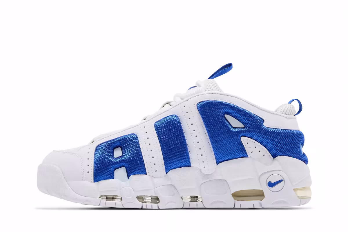 Nike Air More Uptempo Low White Hyper Royal, view 4