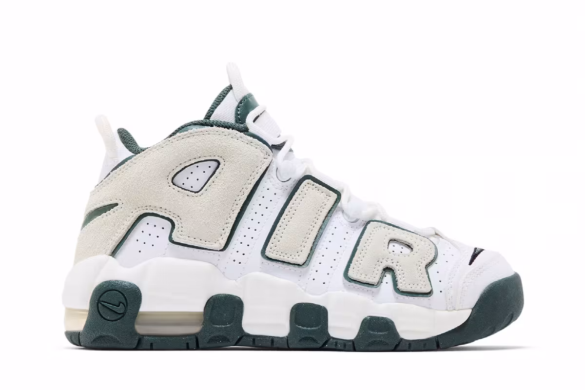 Nike Air More Uptempo GS White Vintage Green, view 2