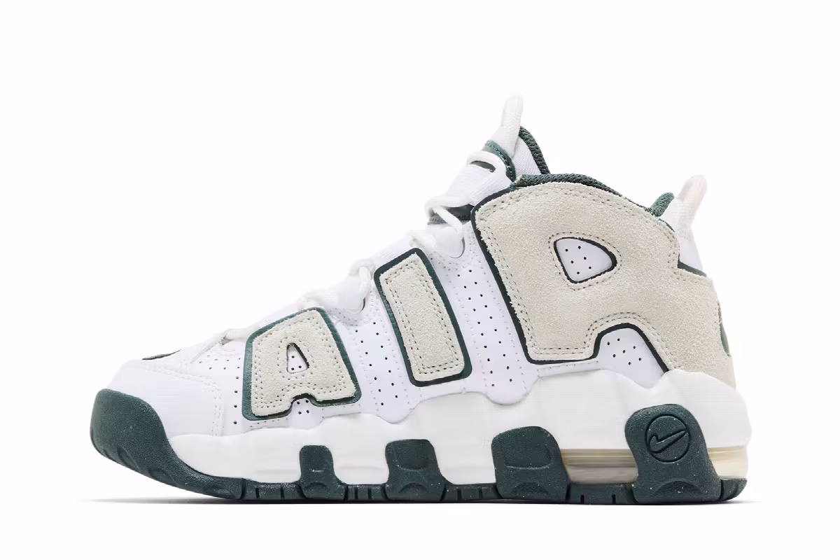 Nike Air More Uptempo GS White Vintage Green, view 4