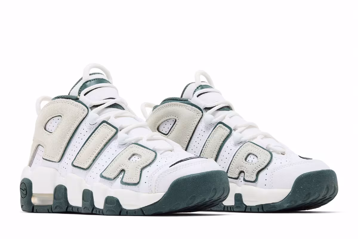 Nike Air More Uptempo GS White Vintage Green, view 9