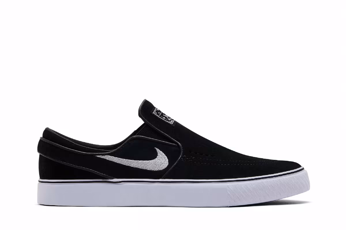 Nike Zoom Stefan Janoski+ Slip SB Black White, view 2