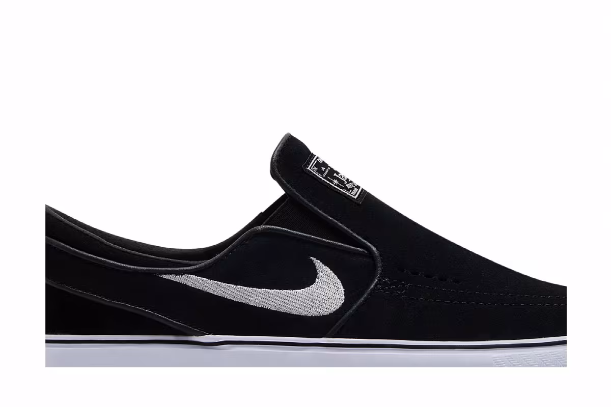 Nike Zoom Stefan Janoski+ Slip SB Black White, view 3