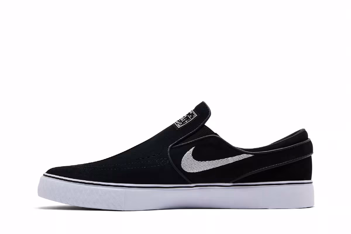 Nike Zoom Stefan Janoski+ Slip SB Black White, view 4