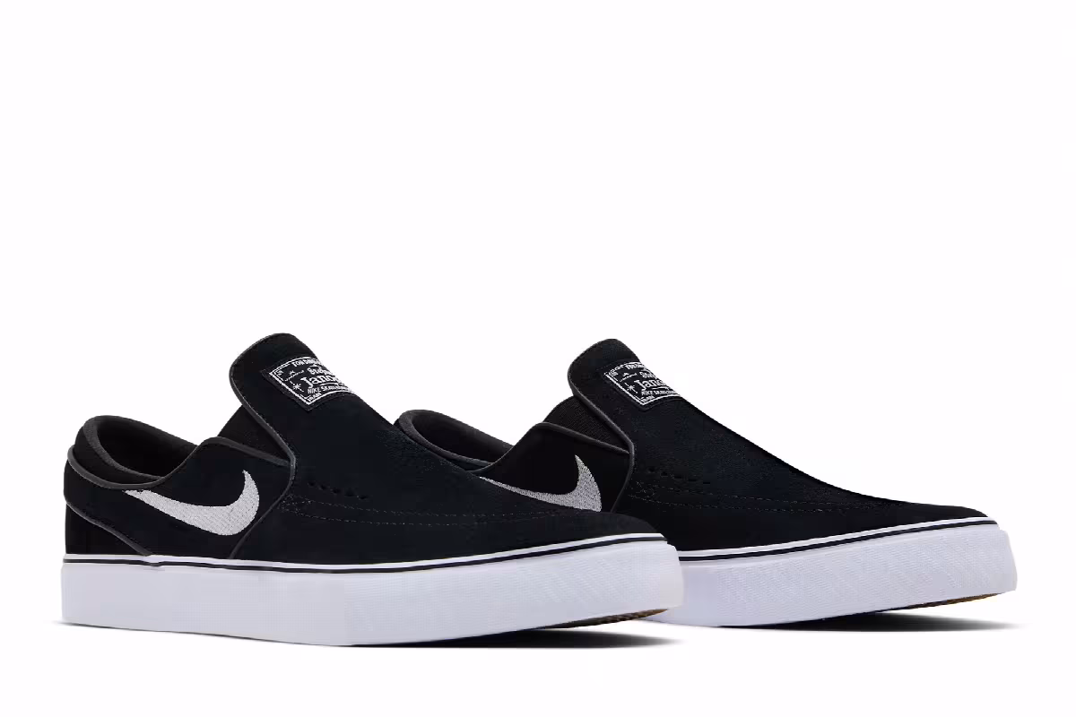 Nike Zoom Stefan Janoski+ Slip SB Black White, view 9