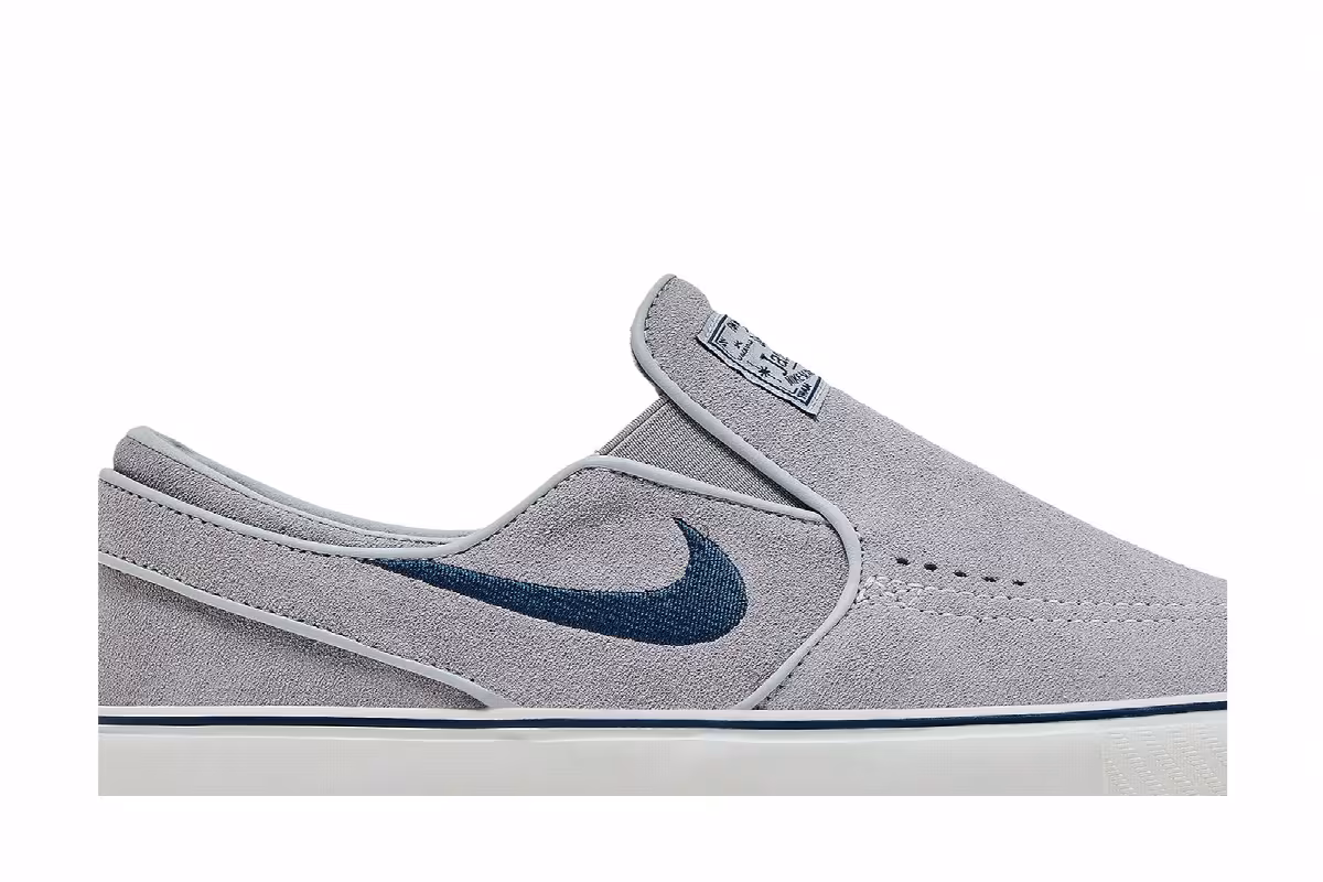 Nike Zoom Stefan Janoski+ Slip SB Wolf Grey Navy, view 3