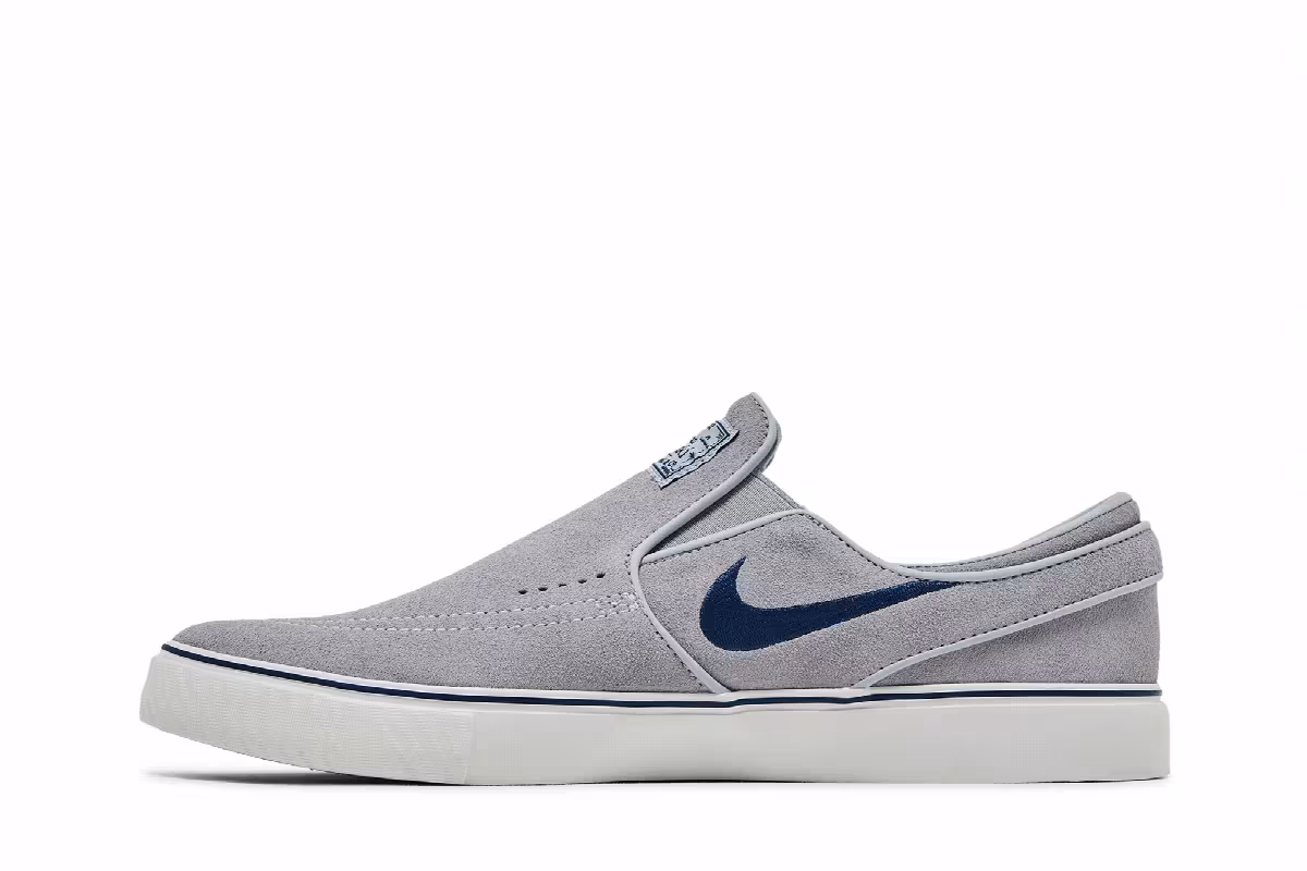 Nike Zoom Stefan Janoski+ Slip SB Wolf Grey Navy, view 4