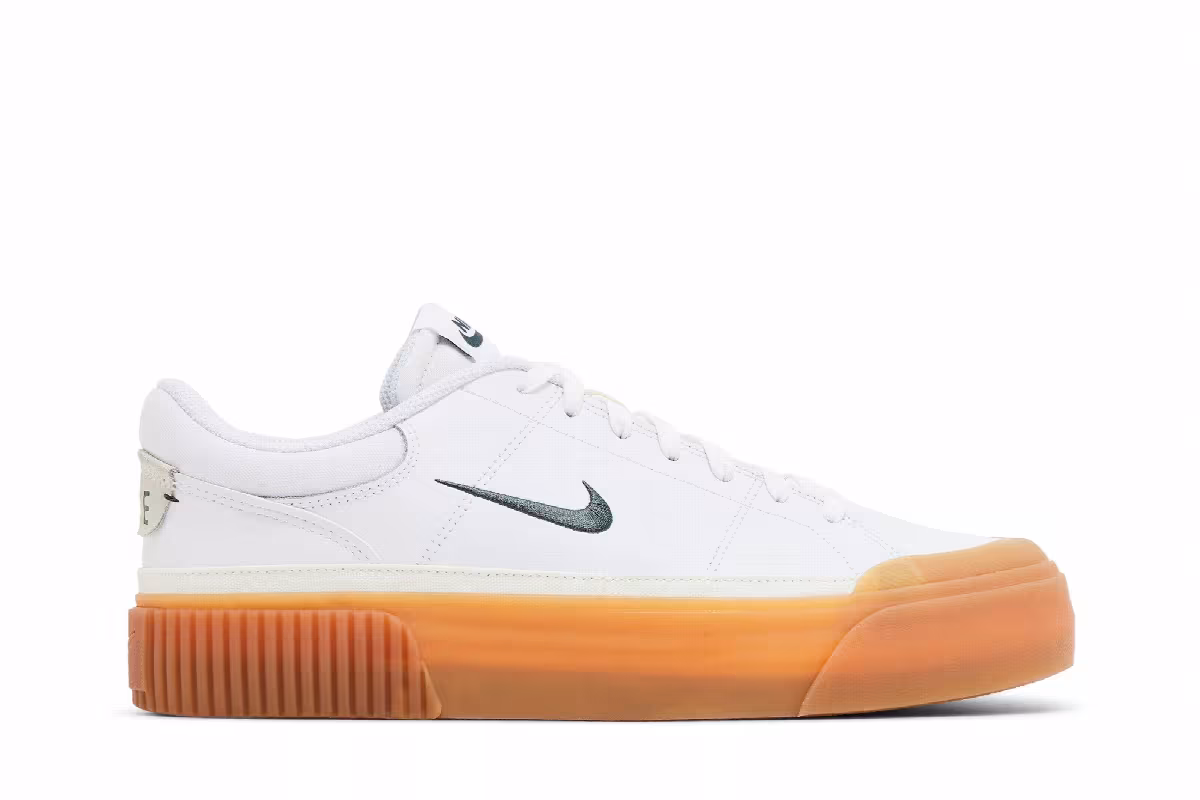 Nike Women's Court Legacy Lift White Vintage Green Gum, view 2