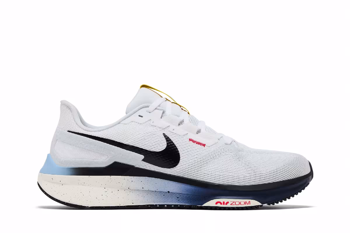 Nike Air Zoom Structure 25 White Navy Speed Yellow, view 2