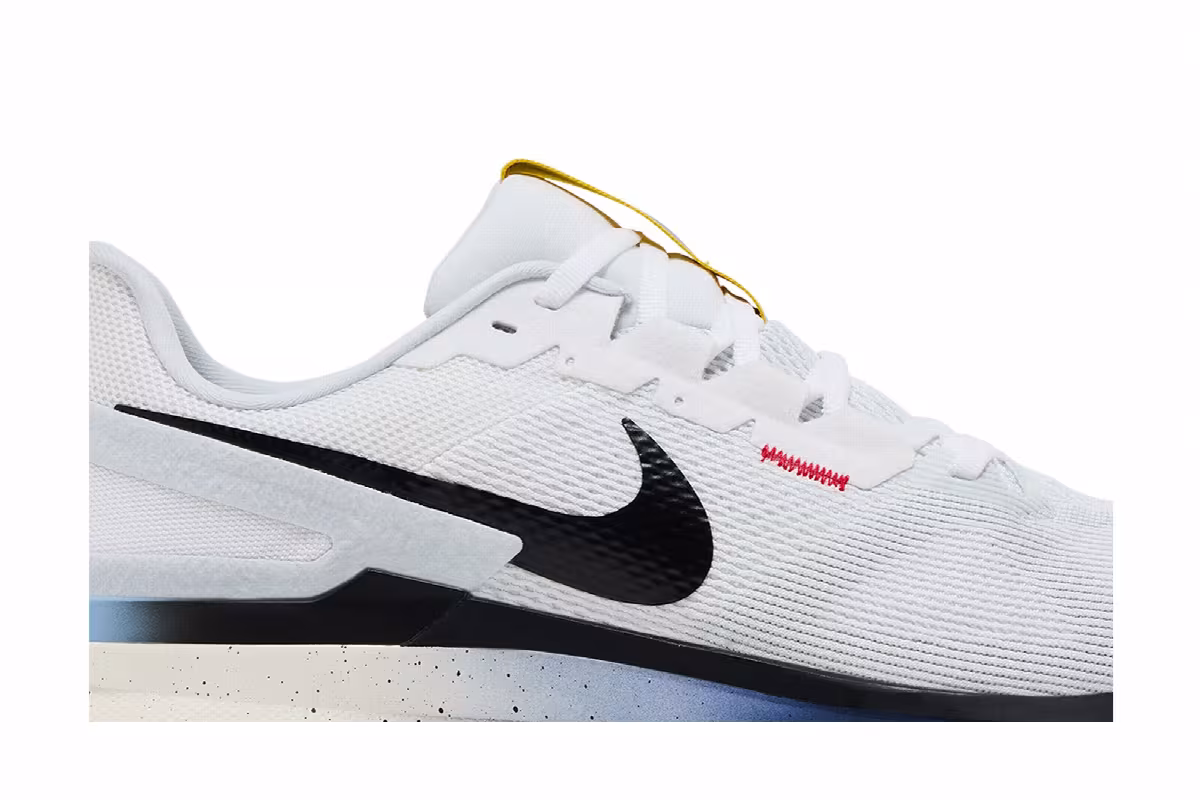 Nike Air Zoom Structure 25 White Navy Speed Yellow, view 3