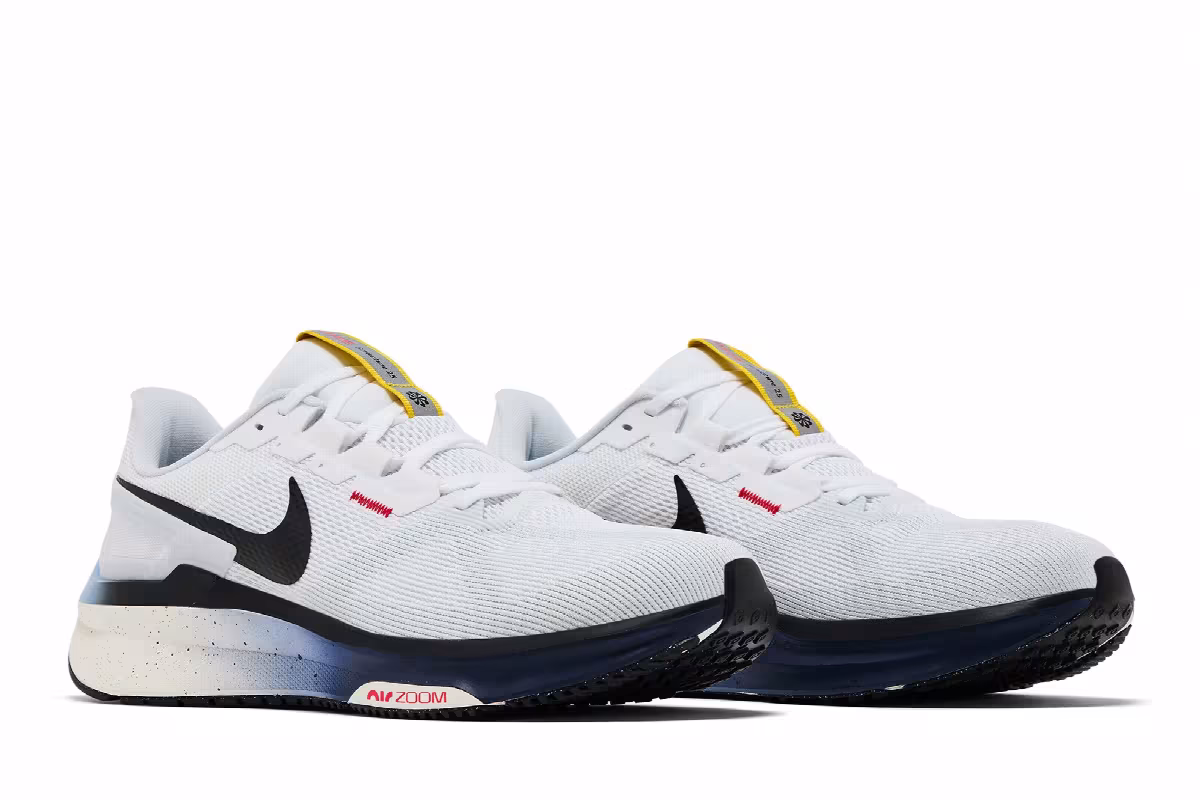 Nike Air Zoom Structure 25 White Navy Speed Yellow, view 9