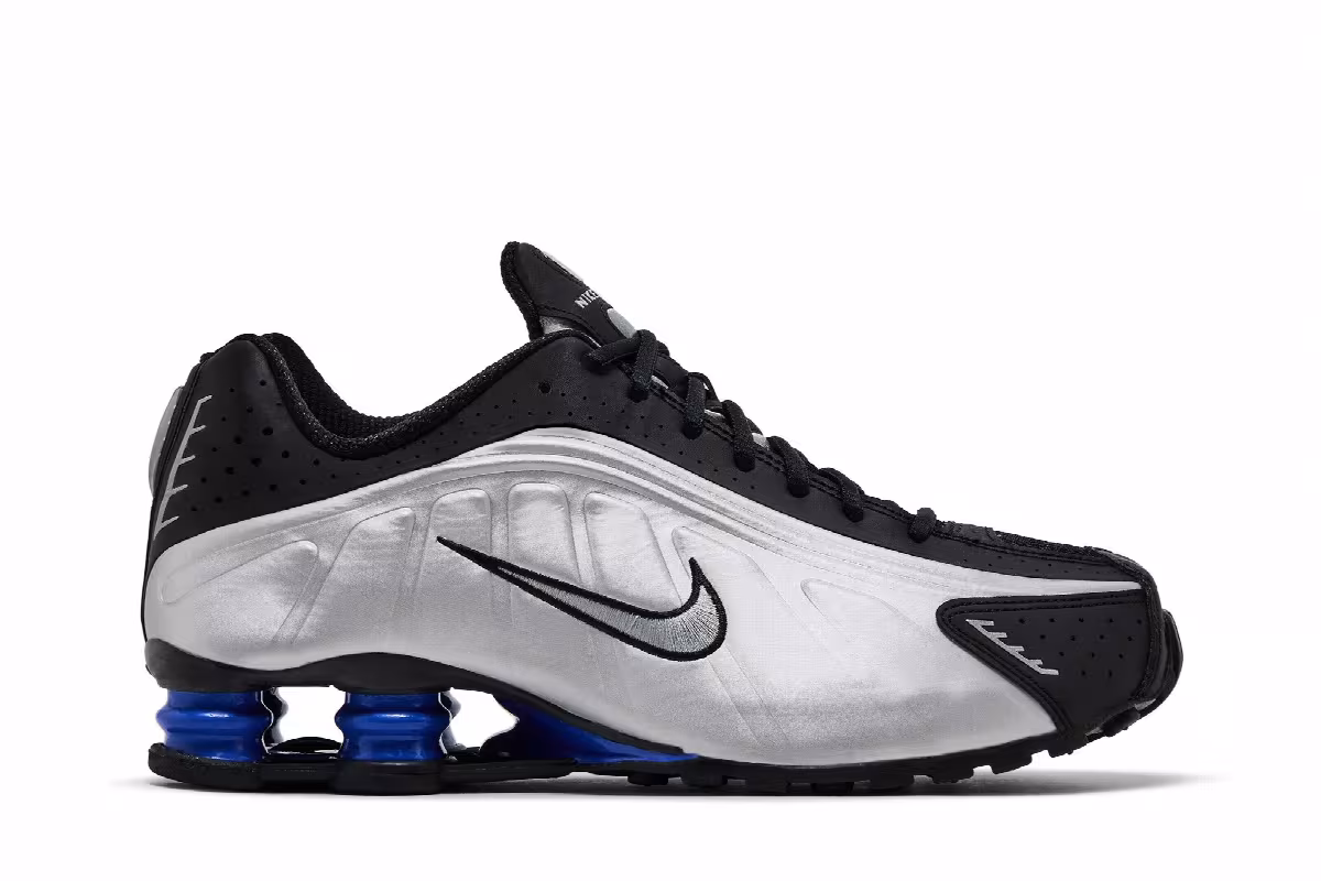 Nike Women's Shox R4 Metallic Silver Racer Blue, view 2