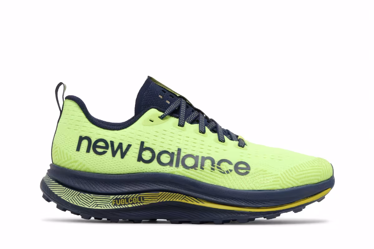 New Balance FuelCell SuperComp Bleached Lime Glow Navy, view 2