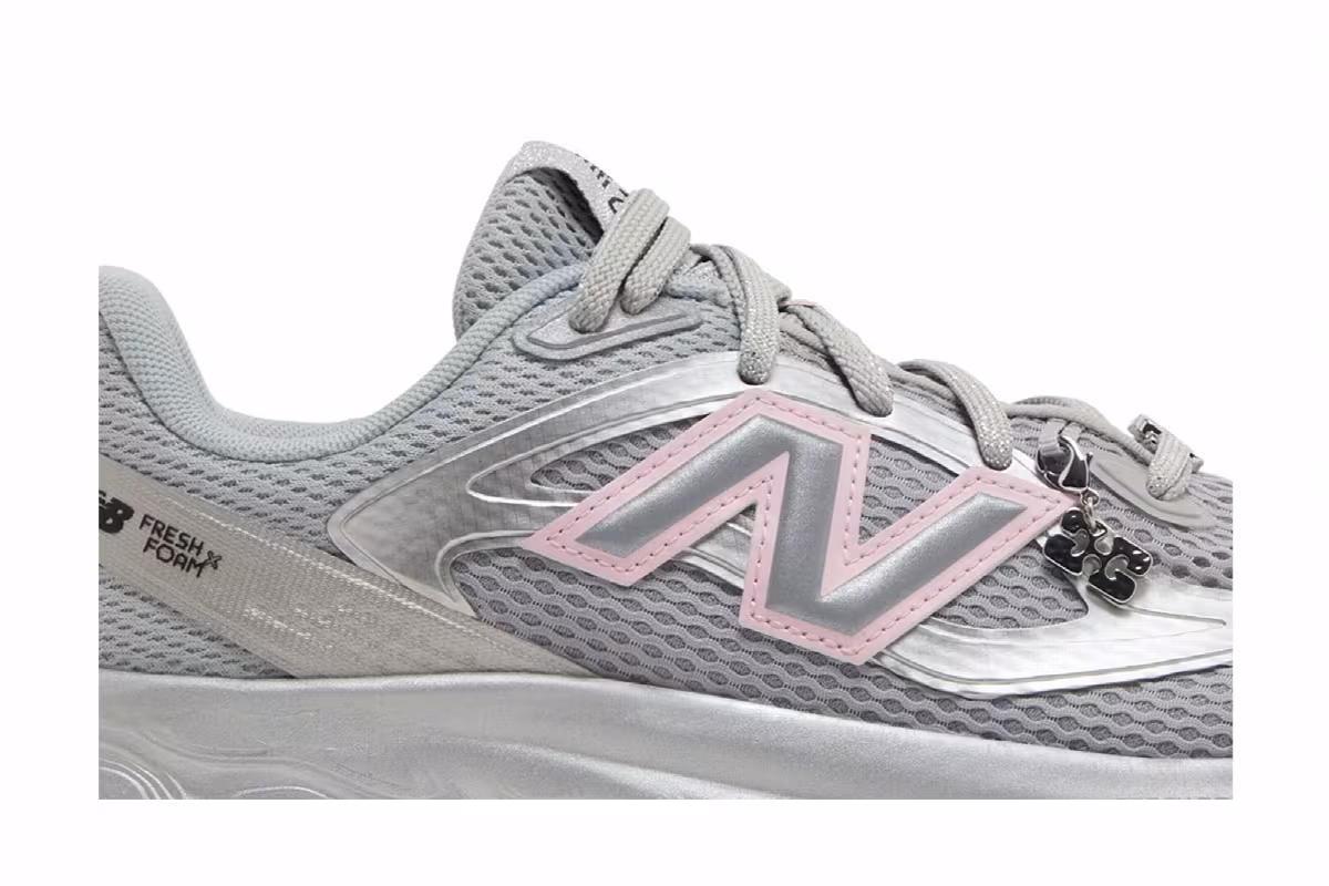 GANNI x New Balance Fresh Foam Trainer Silver Metallic, view 3