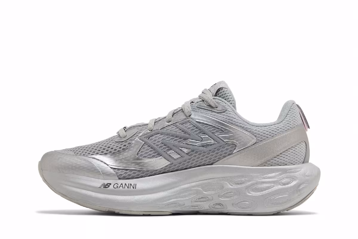 GANNI x New Balance Fresh Foam Trainer Silver Metallic, view 4