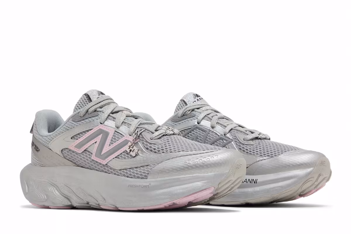 GANNI x New Balance Fresh Foam Trainer Silver Metallic, view 9