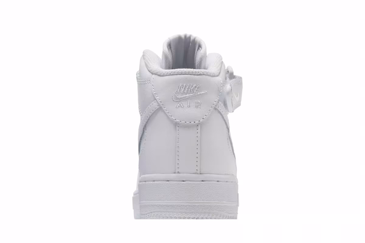 Nike Air Force 1 Mid LE GS Triple White, view 8