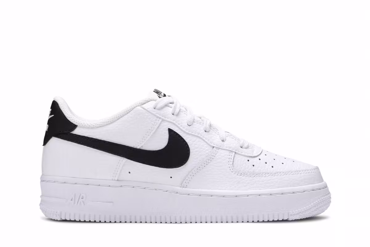 Nike Air Force 1 GS White Black, view 2