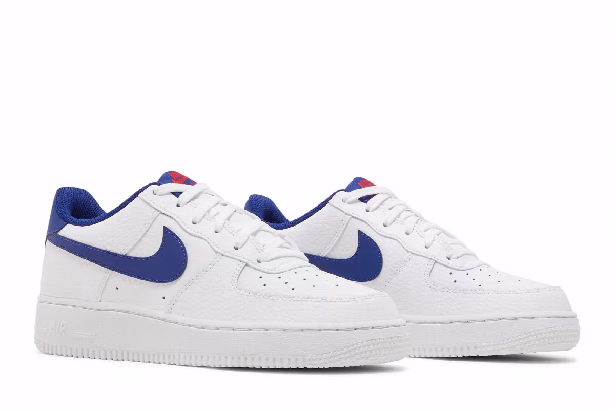 Nike Air Force 1 GS White Deep Royal Blue, view 9