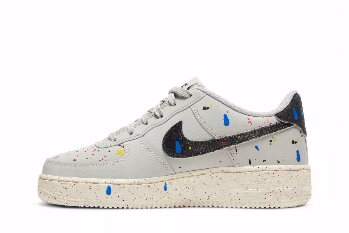 Nike Air Force 1 LV8 3 GS Paint Splatter - Light Bone, view 4
