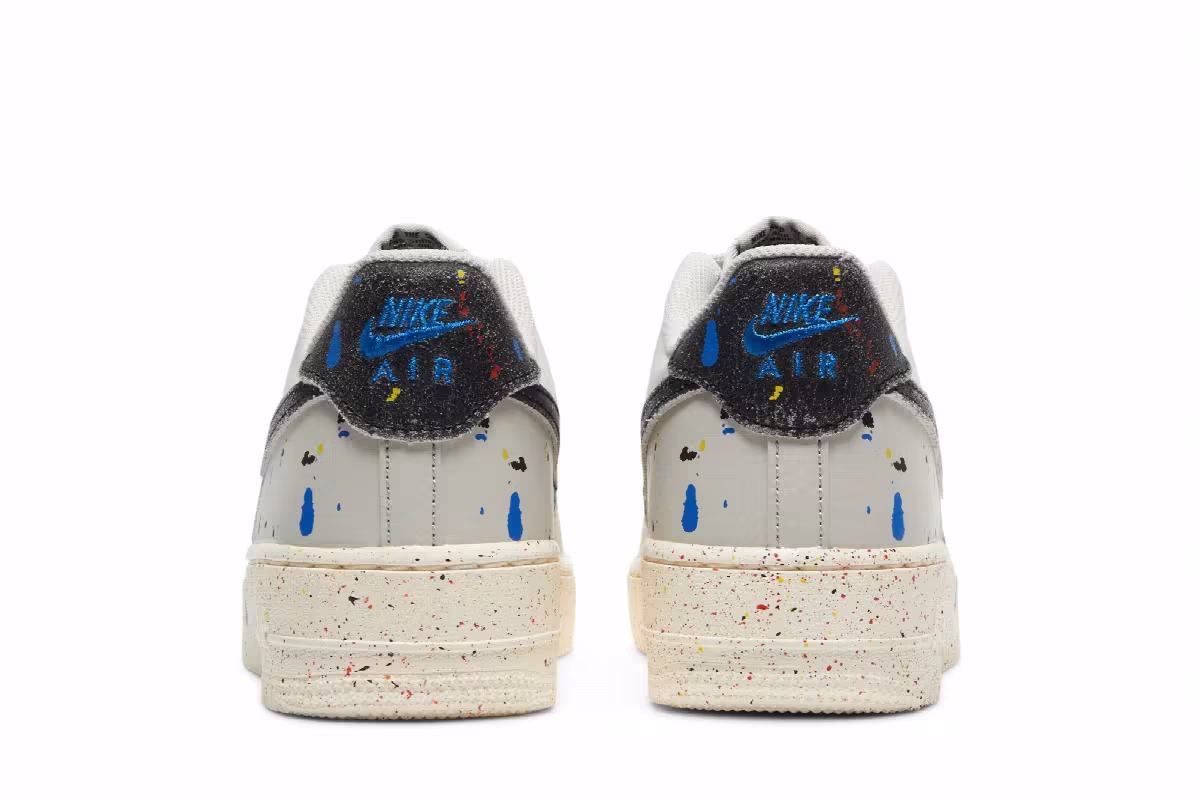 Nike Air Force 1 LV8 3 GS Paint Splatter - Light Bone, view 7