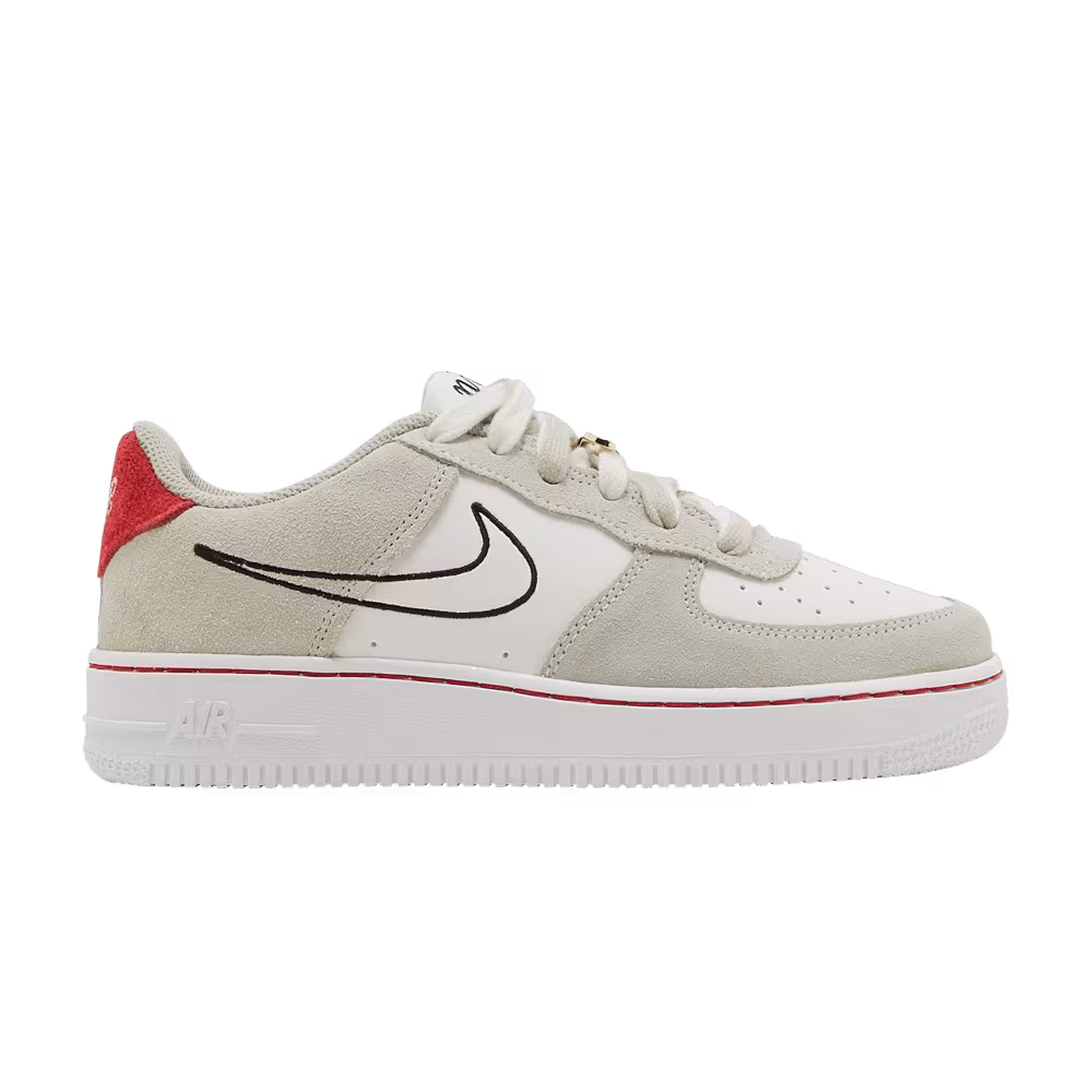 Nike Air Force 1 LV8 S50 GS Light Stone University Red