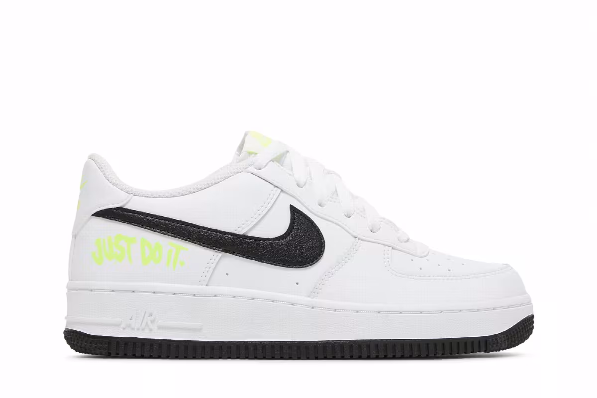 Nike Air Force 1 Low GS Just Do It - White Volt, view 2