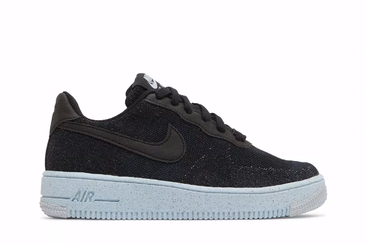 Nike Air Force 1 Crater Flyknit GS Black Chambray Blue, view 2