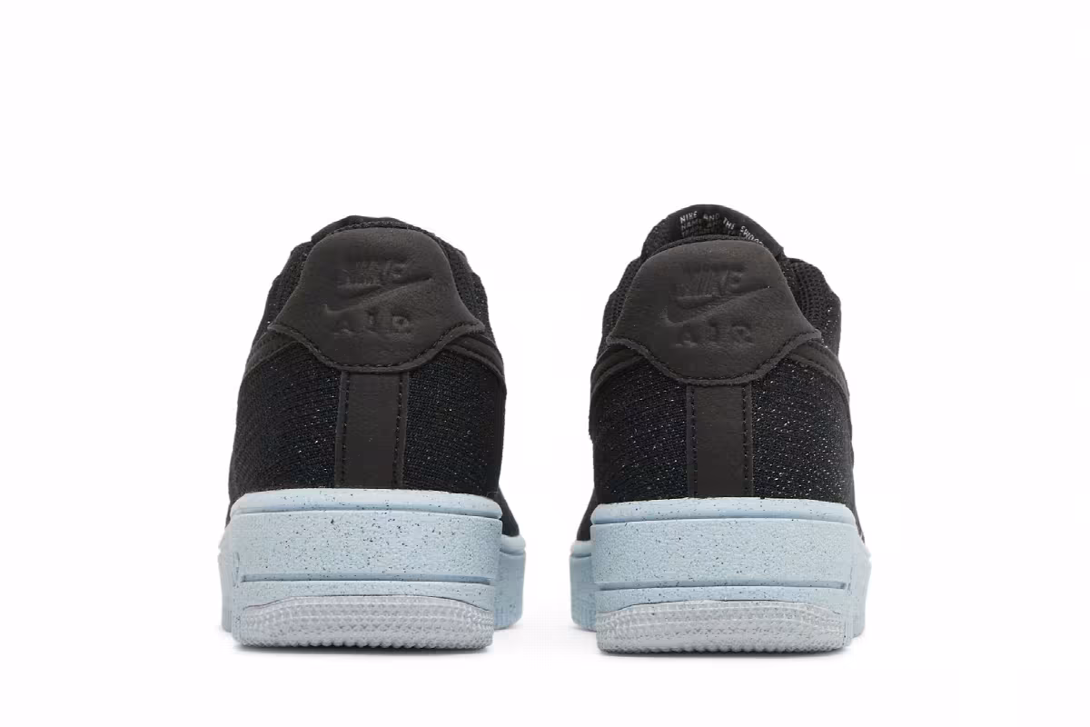 Nike Air Force 1 Crater Flyknit GS Black Chambray Blue, view 7