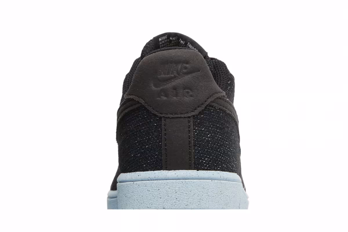 Nike Air Force 1 Crater Flyknit GS Black Chambray Blue, view 8
