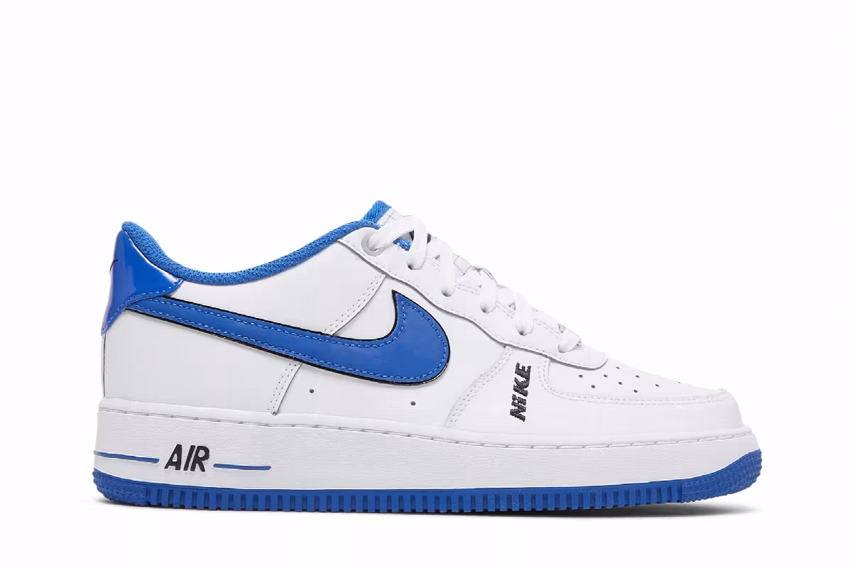 Nike Air Force 1 LV8 GS White Game Royal, view 2