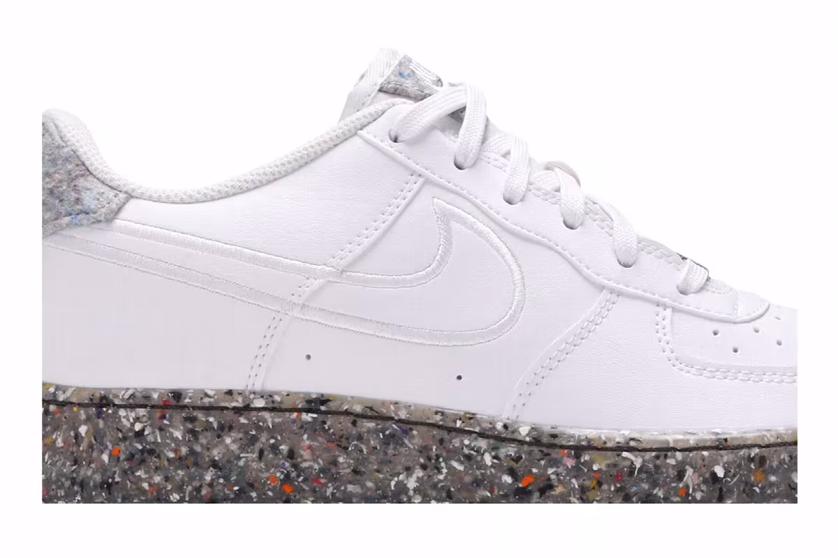 Nike Air Force 1 GS Recycled Wool Pack - White, view 3