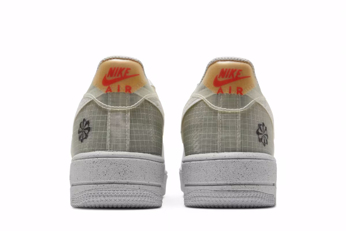 Nike Air Force 1 Crater GS Move To Zero - White Orange, view 7