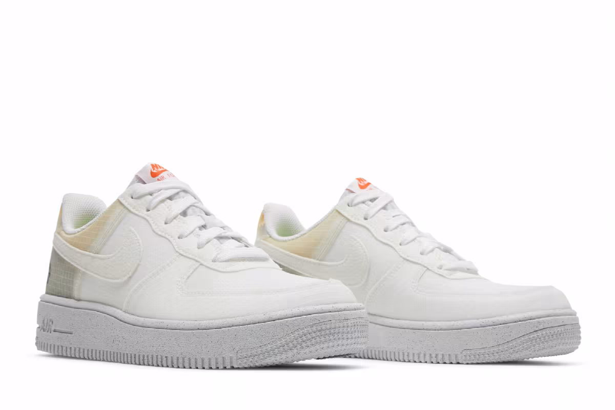 Nike Air Force 1 Crater GS Move To Zero - White Orange, view 9